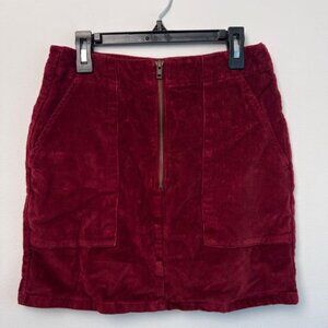 cute red corduroy mini skirt
